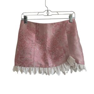NEW Sugar Thrillz Pink Lace Mini Coquette Skirt, Size Small